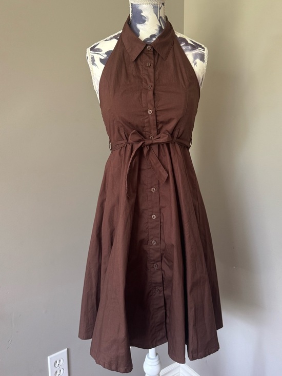 Maggie & Zoe Other - Maggie & Zoe Chocolate Brown Halter Tie-Waist Dress